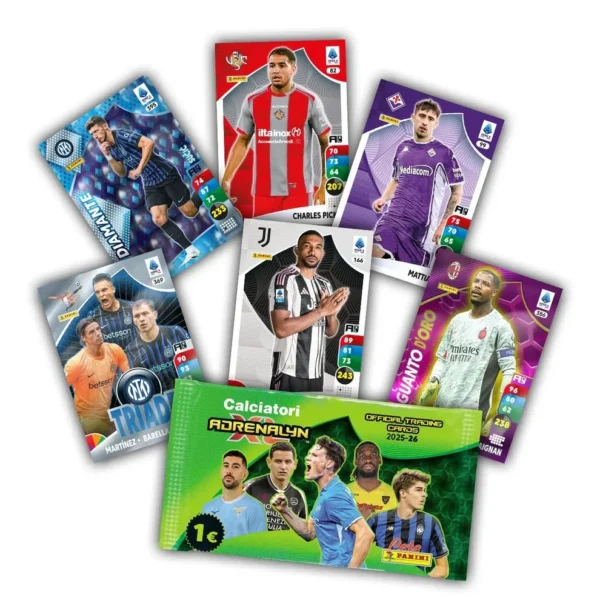 goi-the-hinh-calciatori-2025-26-adrenalyn-xl-panini-8051708031393_3 2025-2026 Panini Andrenalyn XL Calciatori Booster Pack (6 Kartu)