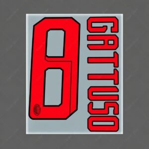 [Pre-Order] 2007/2008 Nameset #8 Gattuso AC Milan Away