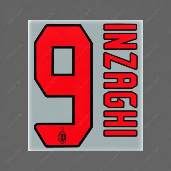 [Pre-Order] 2006/2007 Nameset #9 Inzaghi AC Milan Away